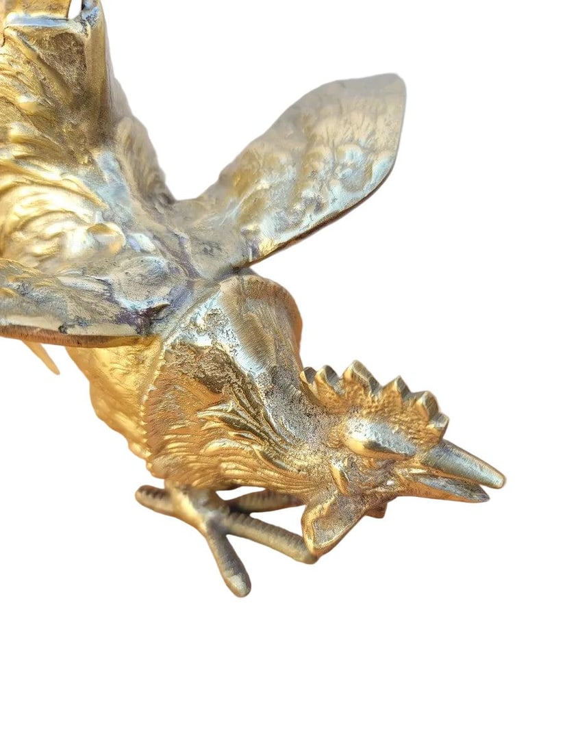 Vintage Fighting Roosters, Book Ends, Sculptural Pieces - Set of 2 - 7