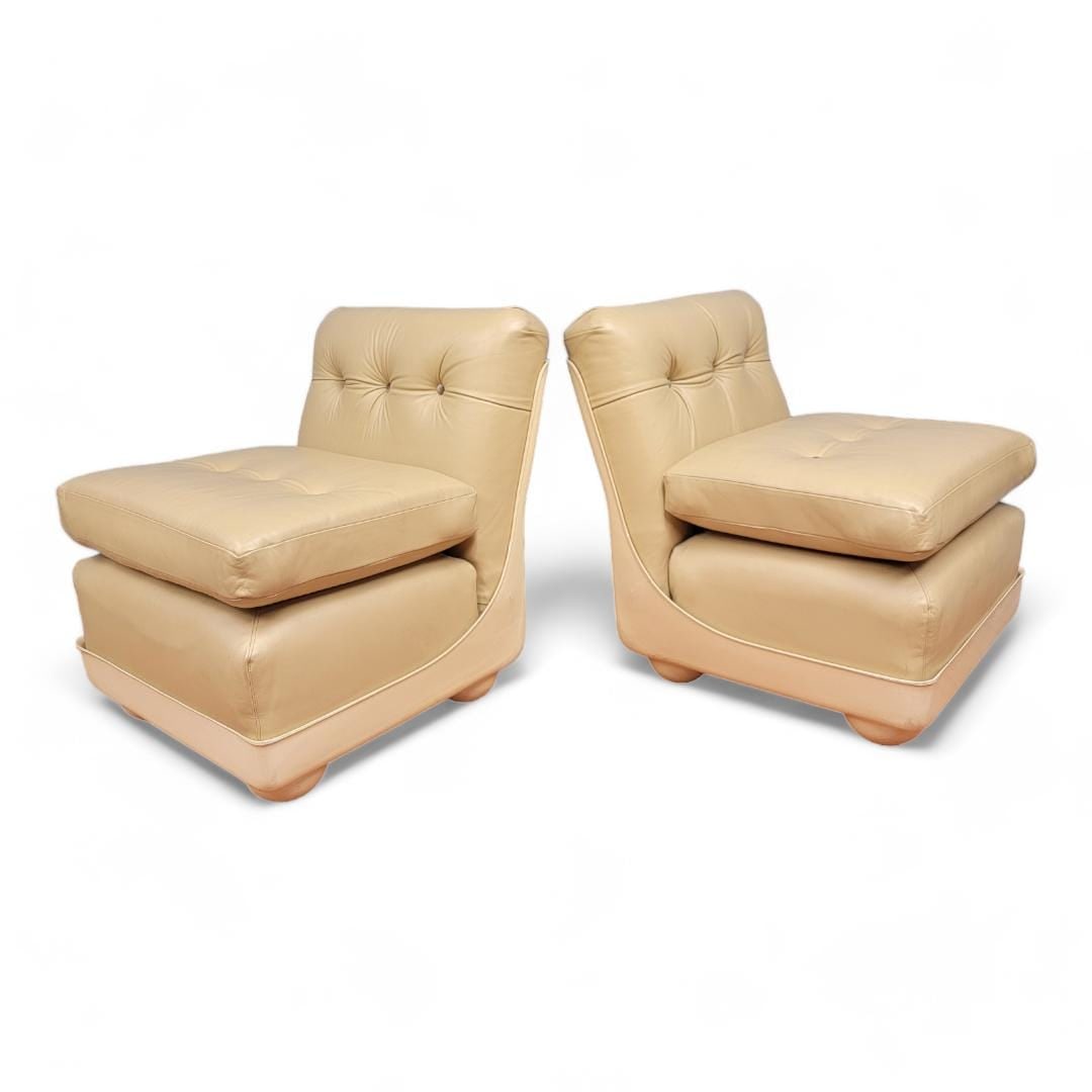 MCM Mario Bellini Style Shell Modular Lounge Chairs - Pair - 4