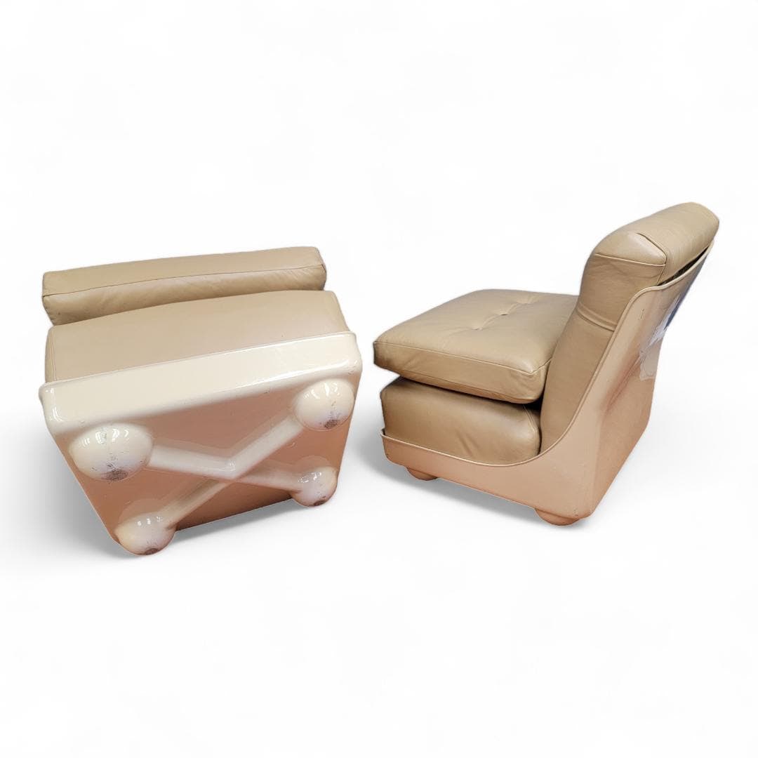 MCM Mario Bellini Style Shell Modular Lounge Chairs - Pair - 5