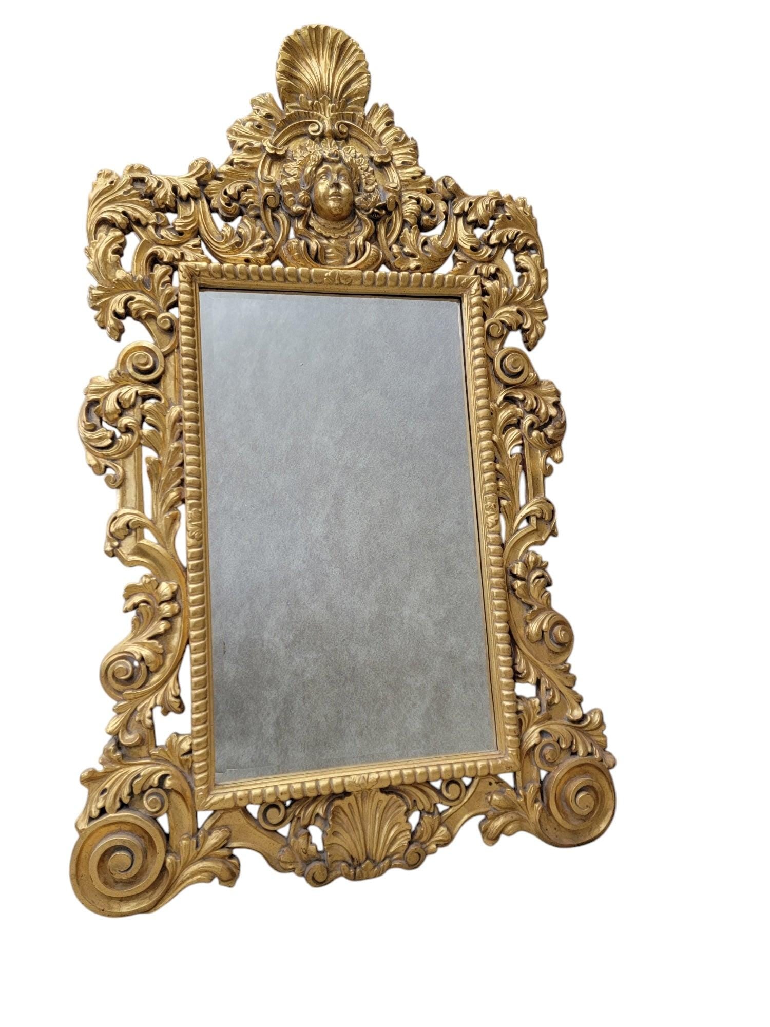Hollywood Regency Italian Versace Style Figural Wall Mirror - 3