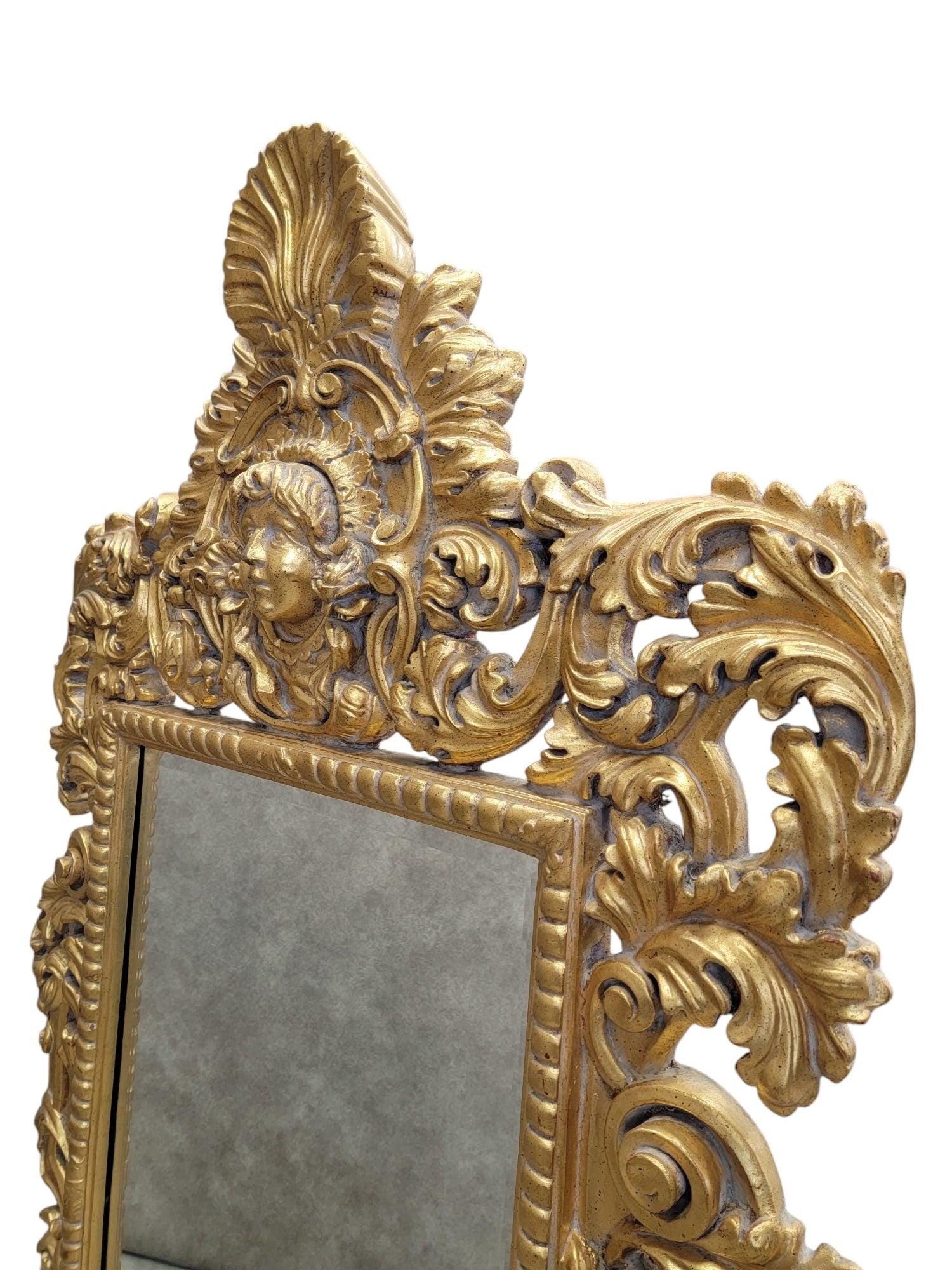 Hollywood Regency Italian Versace Style Figural Wall Mirror - 4