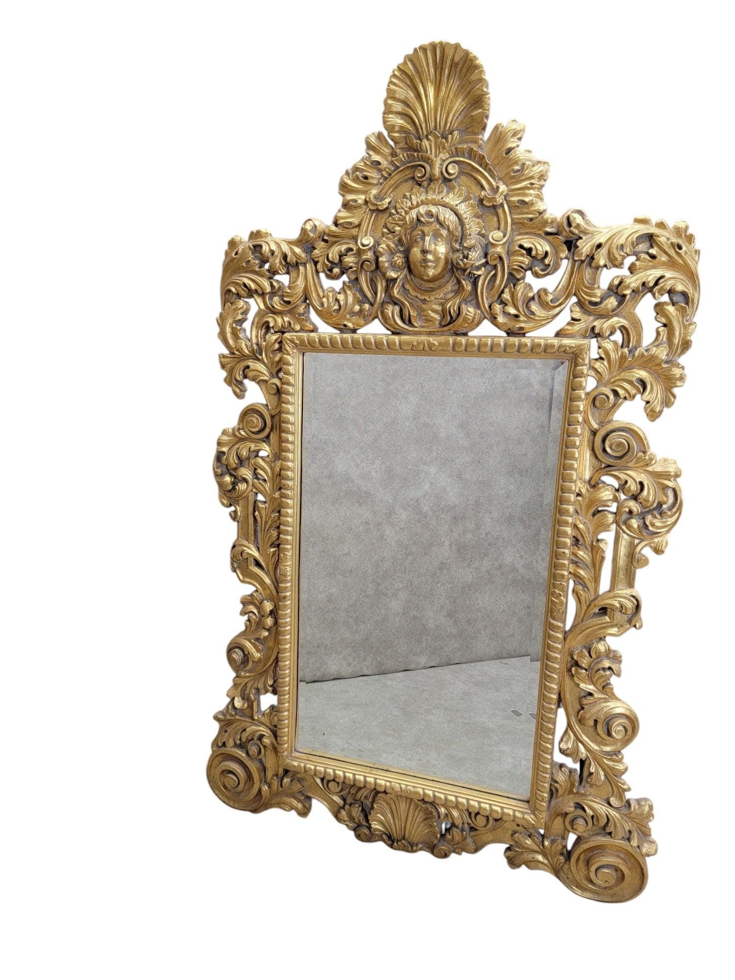 Hollywood Regency Italian Versace Style Figural Wall Mirror - 5
