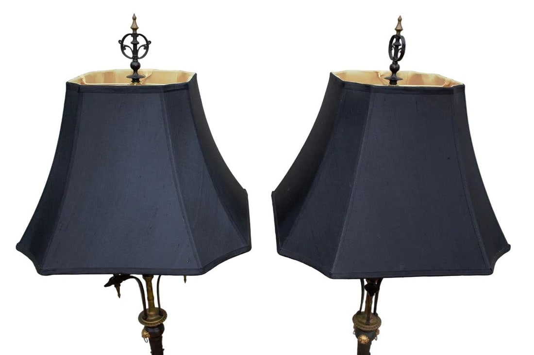 Antique Empire Revival Candelabra Table Lamps - Pair - 6