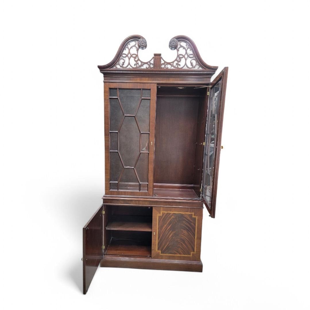 Antique Federal Style Flame Mahogany Display Cabinet by Councill - 5