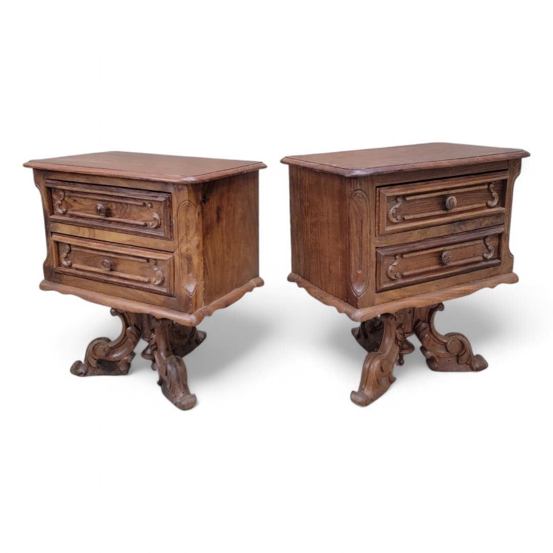Antique American Empire Carved Side Chests - Pair - 4