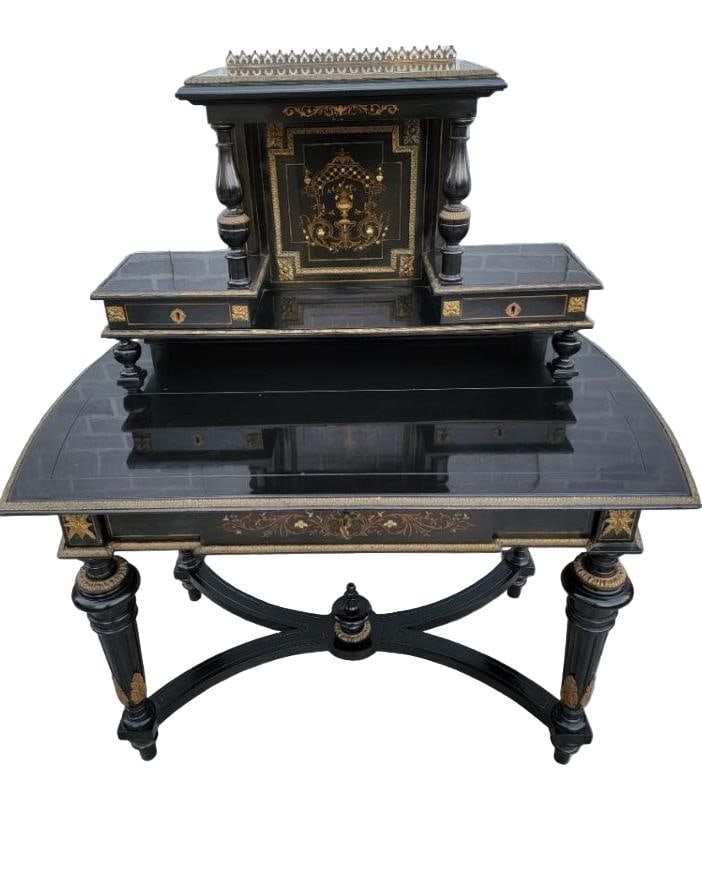 Vintage French Napoleon III Style Bonheur Du Jour Writing Desk - 2