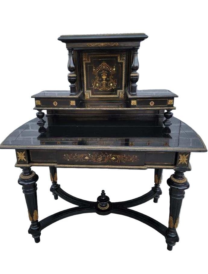 Vintage French Napoleon III Style Bonheur Du Jour Writing Desk - 3