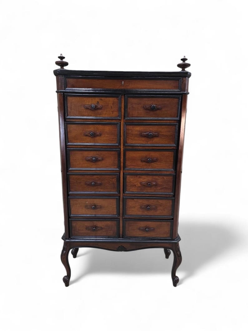 Antique Edwardian Style 13 Drawers Lock-Side Filing Cabinet (1 of 8)