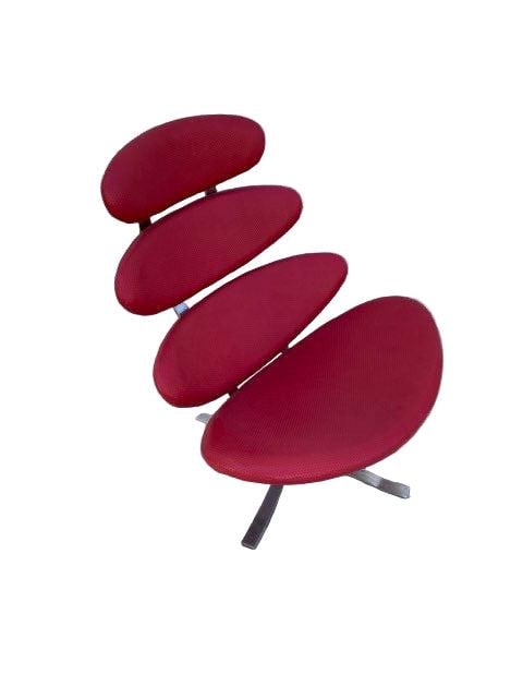 MCM Corona Chair by Poul M. Volther Newly Upholstered in Embossed Red Leather - 5