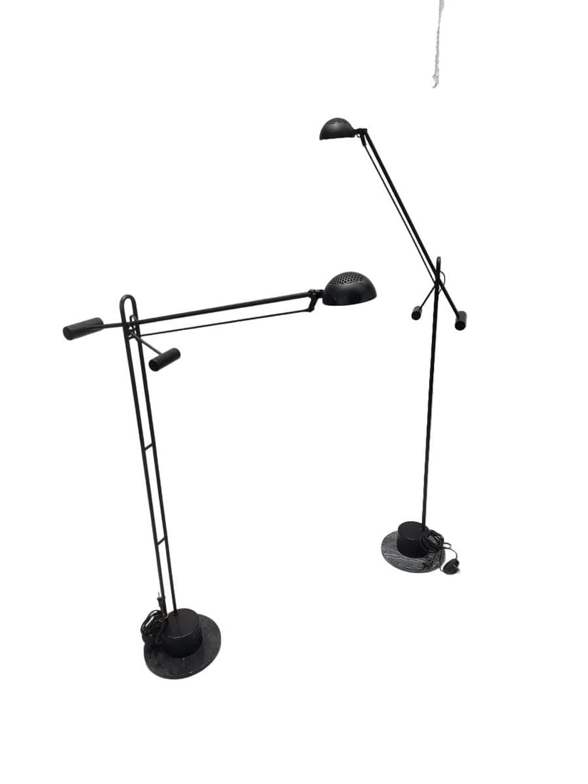 Vintage Postmodern Crane Form Floor Lamps - Pair - 7