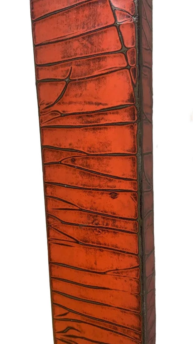 Vintage Shanxi Province Red Linen Mirror - 4
