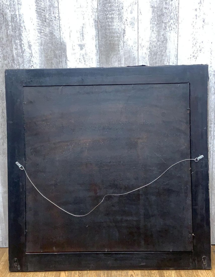 Vintage Shanxi Province Red Linen Mirror - 5