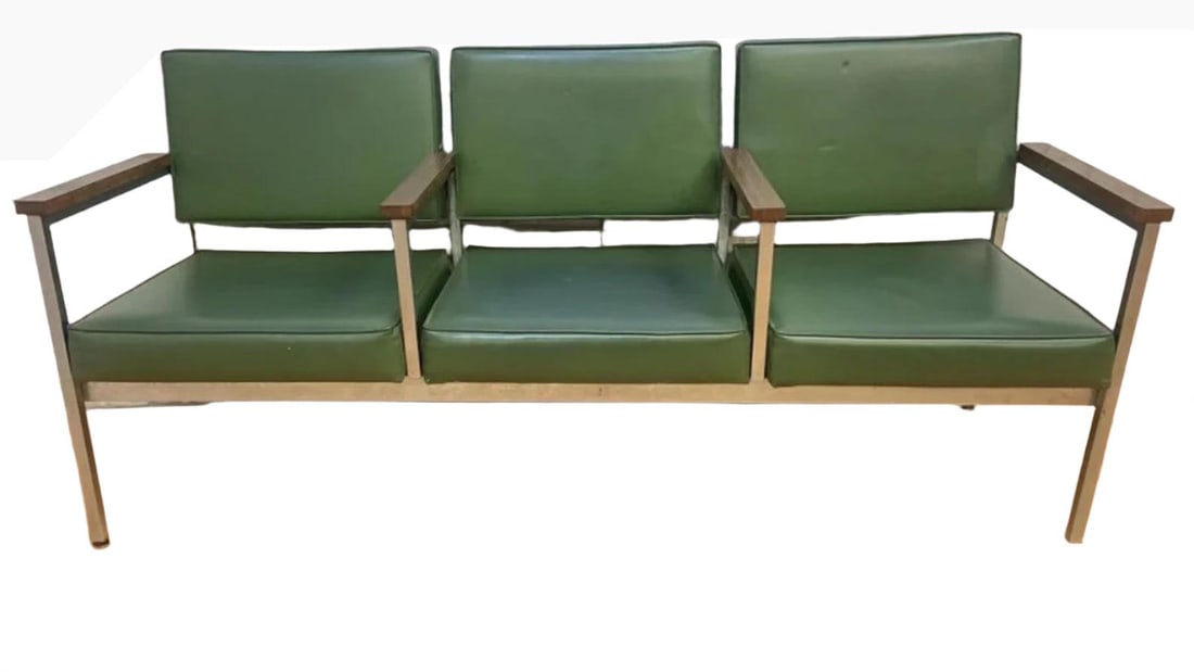MCM Knoll Style Bench in Green - 2
