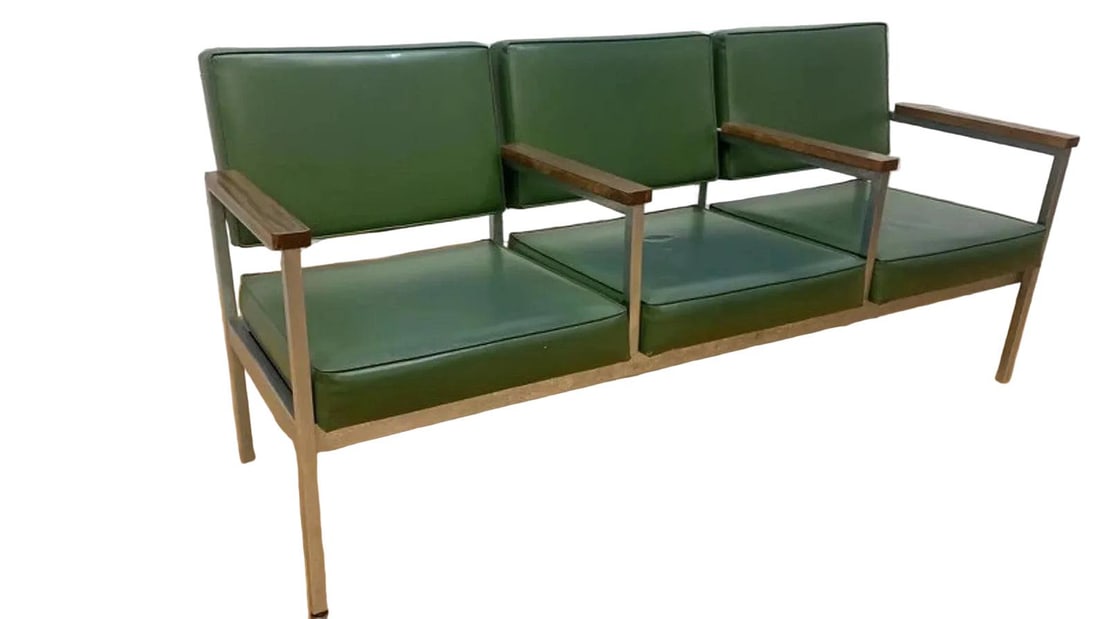 MCM Knoll Style Bench in Green - 7
