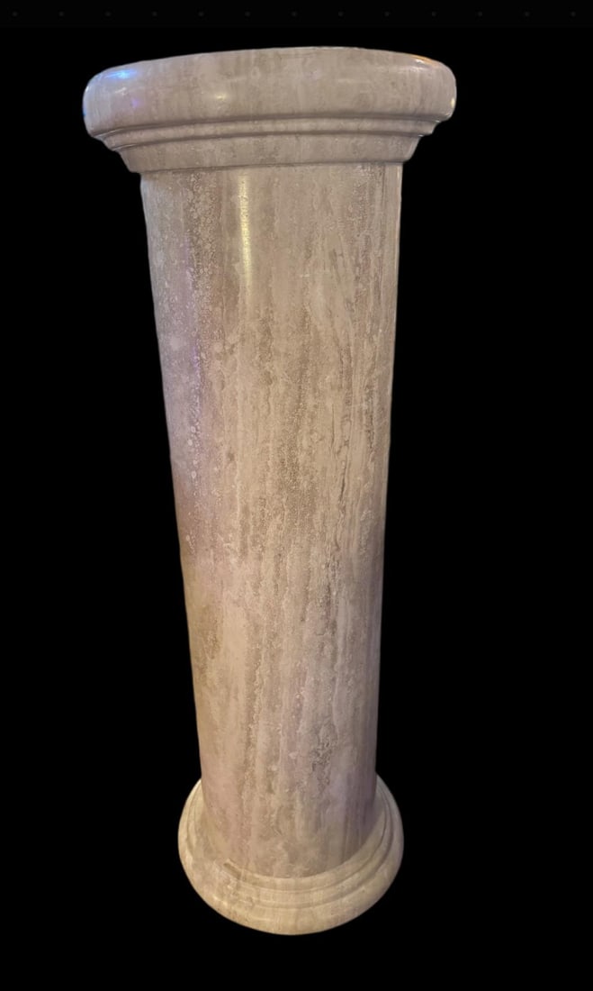 Vintage Italian Column Shaped Marble Pedestal Stand - 2