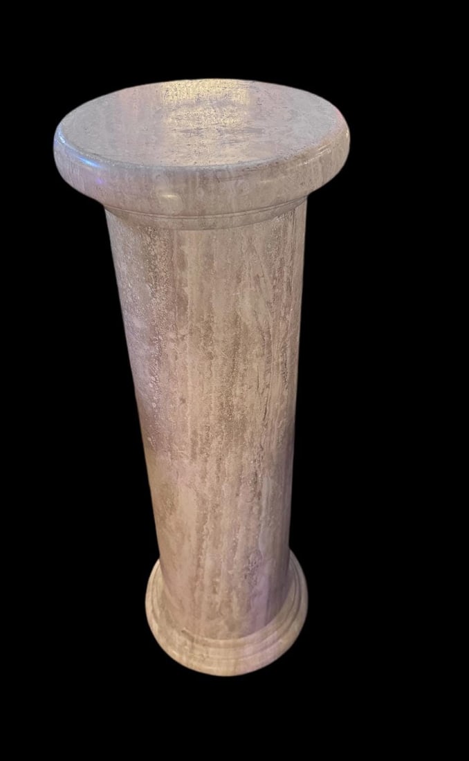 Vintage Italian Column Shaped Marble Pedestal Stand - 6