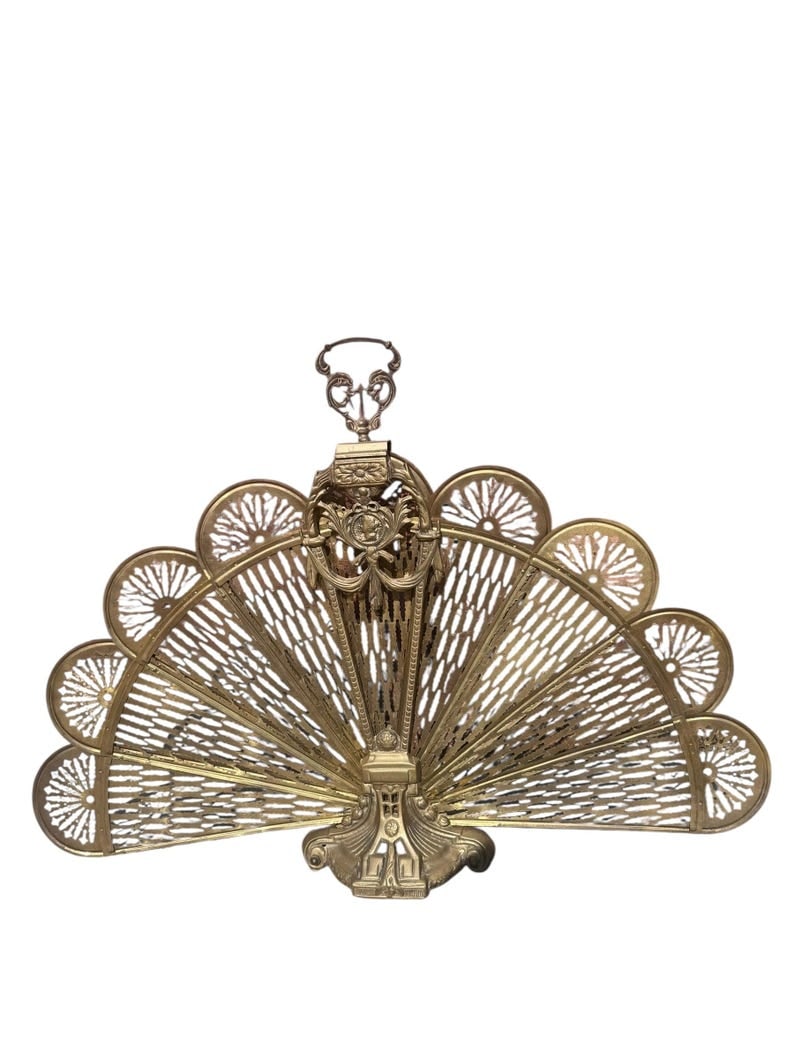 Antique Victorian Style Peacock Fireplace Screen (1 of 8)