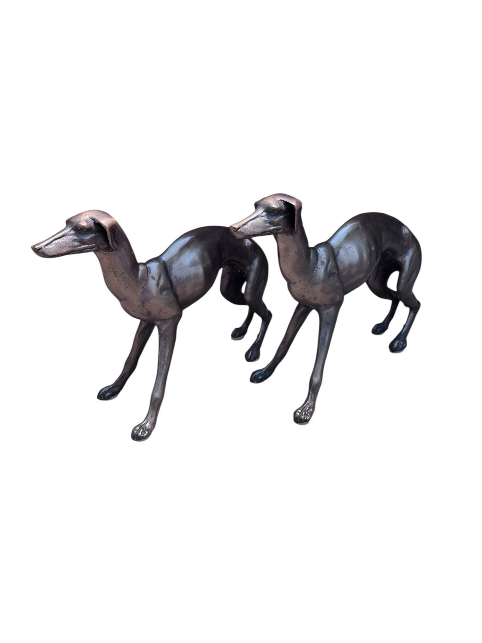 Vintage Art Deco Greyhound Dog Statues - Pair - 2