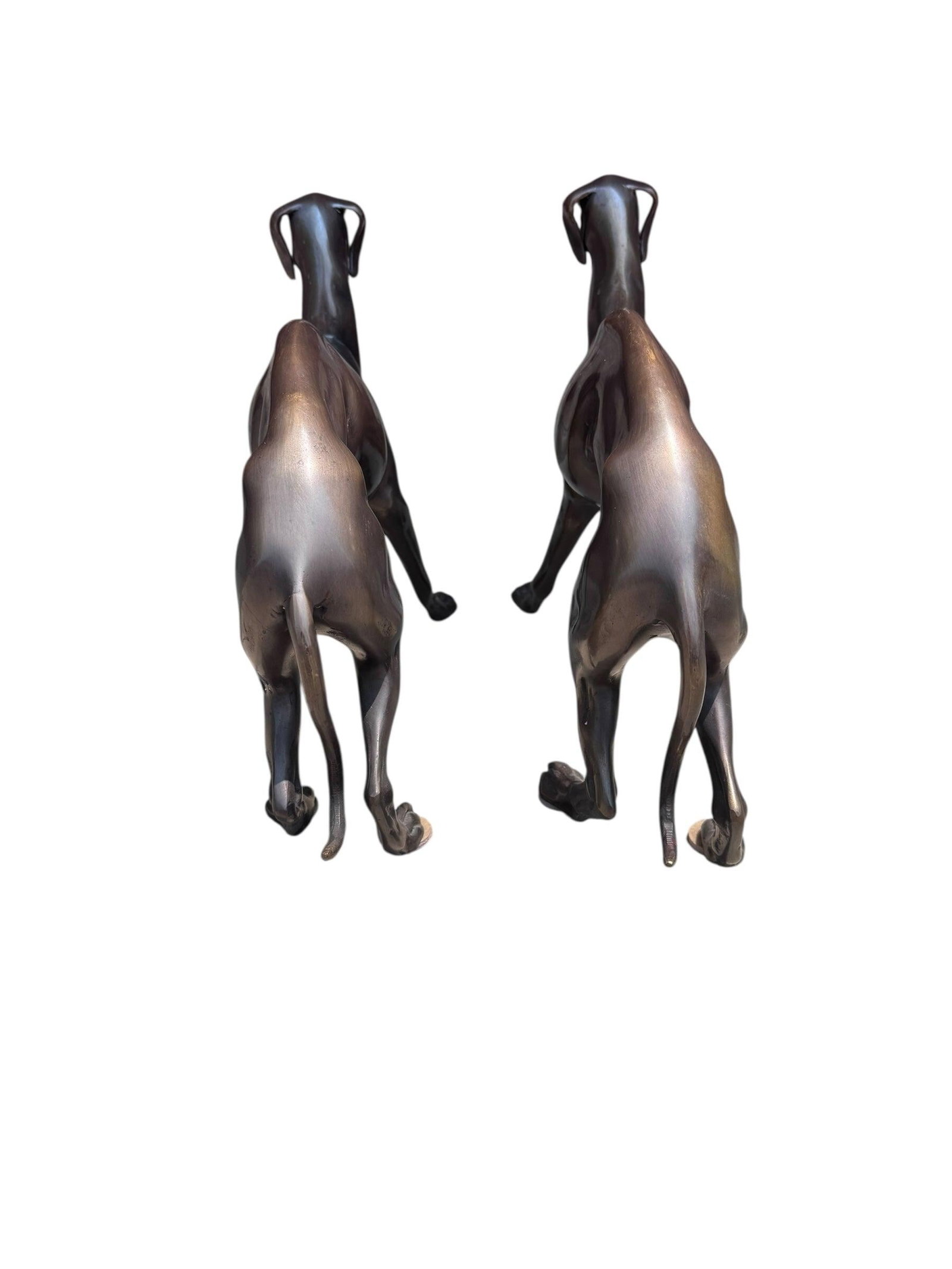 Vintage Art Deco Greyhound Dog Statues - Pair - 4