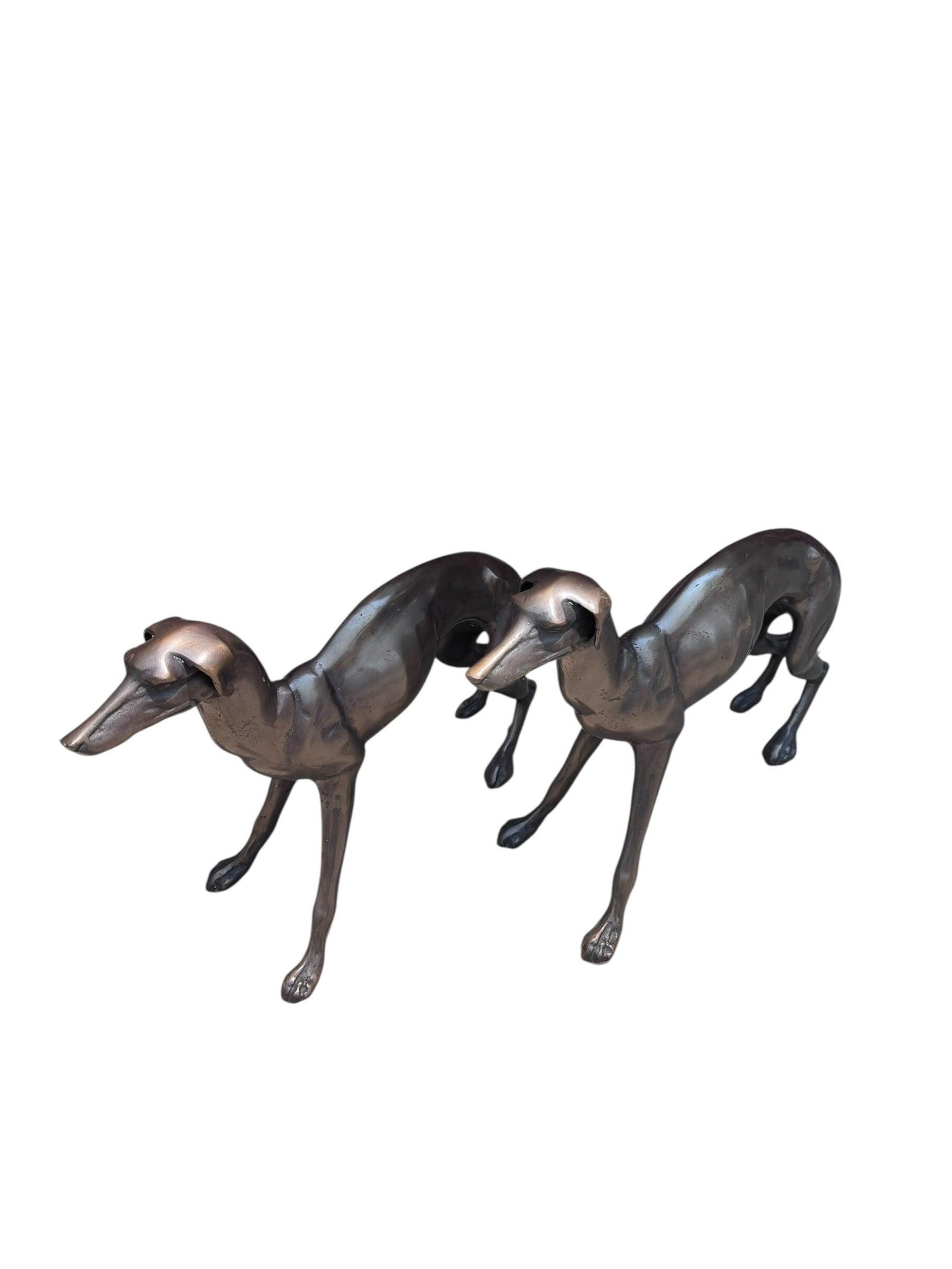 Vintage Art Deco Greyhound Dog Statues - Pair - 5