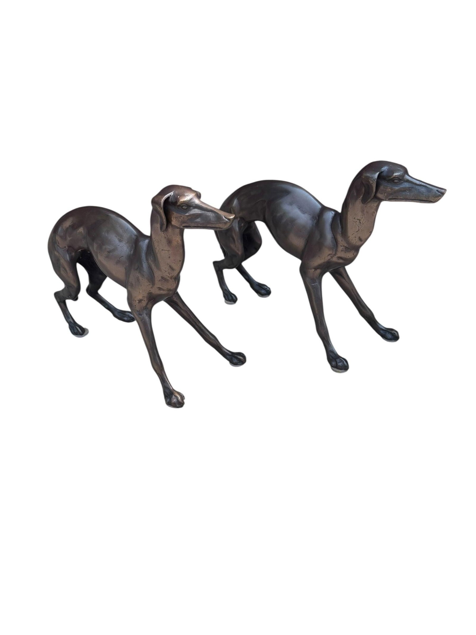 Vintage Art Deco Greyhound Dog Statues - Pair - 6