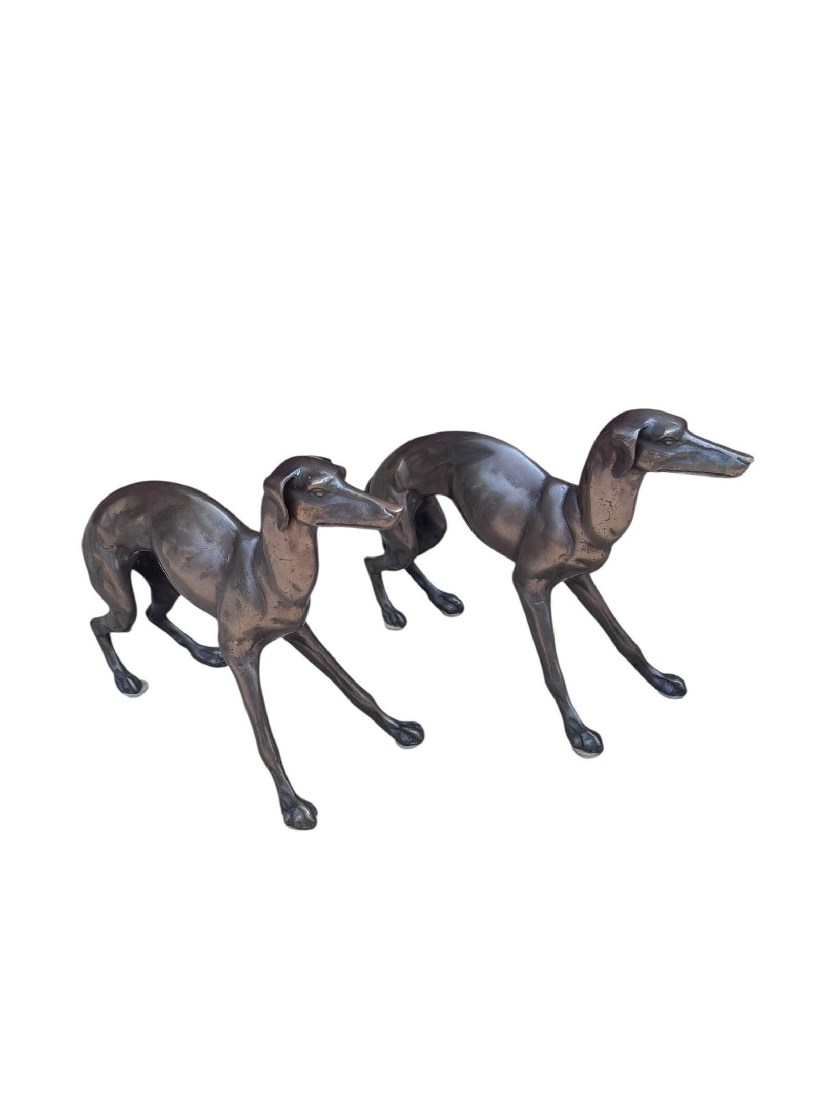 Vintage Art Deco Greyhound Dog Statues - Pair - 8