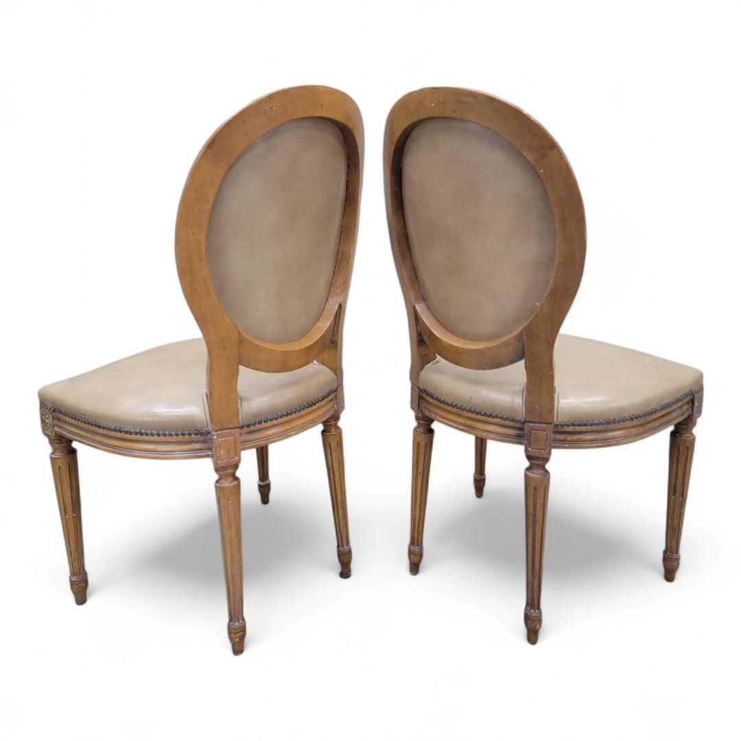Vintage French Provincial Style Medallion Back Chairs By Baker - 4 - 4