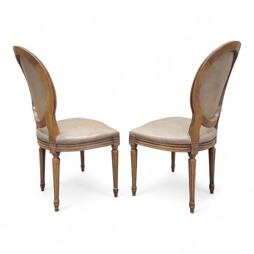 Vintage French Provincial Style Medallion Back Chairs By Baker - 4 - 6