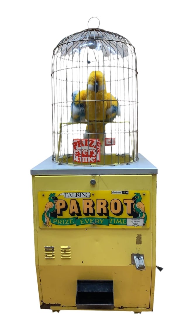 Vintage Gray Hound Talking Parrot Prize Every Time Vending Machine (1 of 8)