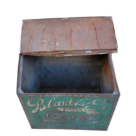 Antique C.F. Blanke Tea and Coffee Company Tin Bin - 6