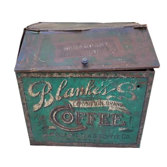 Antique C.F. Blanke Tea and Coffee Company Tin Bin - 8