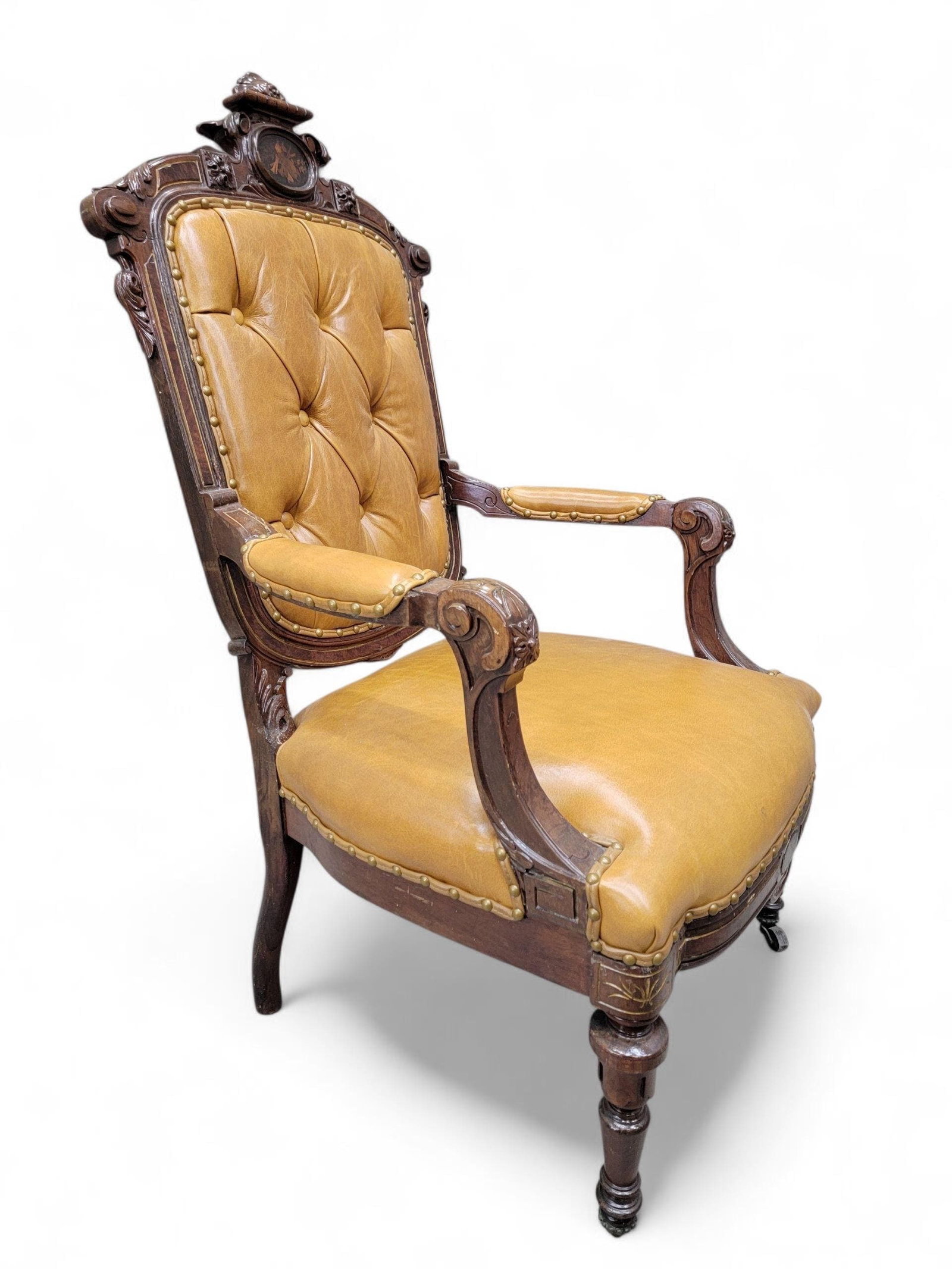 Antique French Regency Style Rosewood Parlor Set Newly Reupholstered - 4 - 4