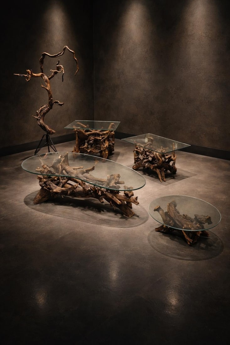 MCM Drift/Teak Root Coffee Table - 4