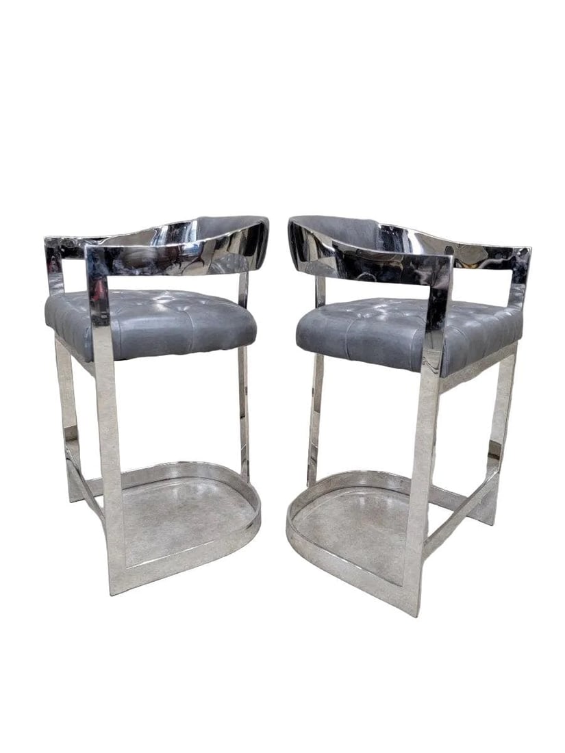 Vintage Modern Bar Stools - Pair - 5