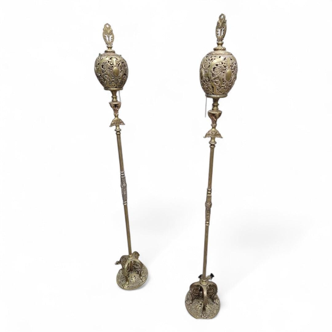 Antique Art Deco Oscar Bruno Bach Figural Floor Lamps - Pair - 3