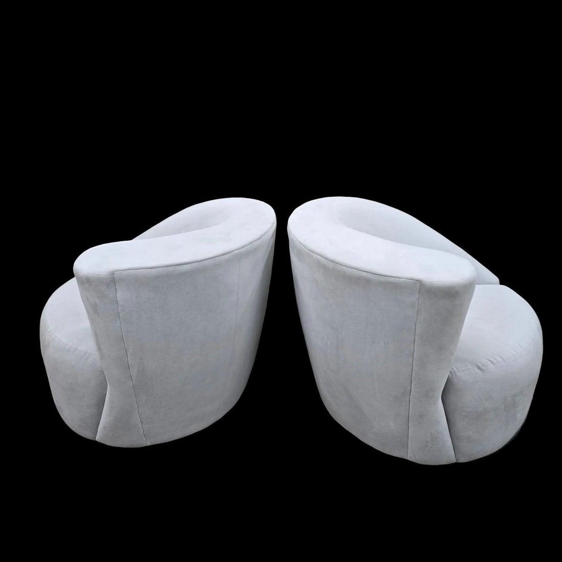 MCM Vladimir Kagan Nautilus Asymmetrical Swivel Lounge Chairs - Pair - 8