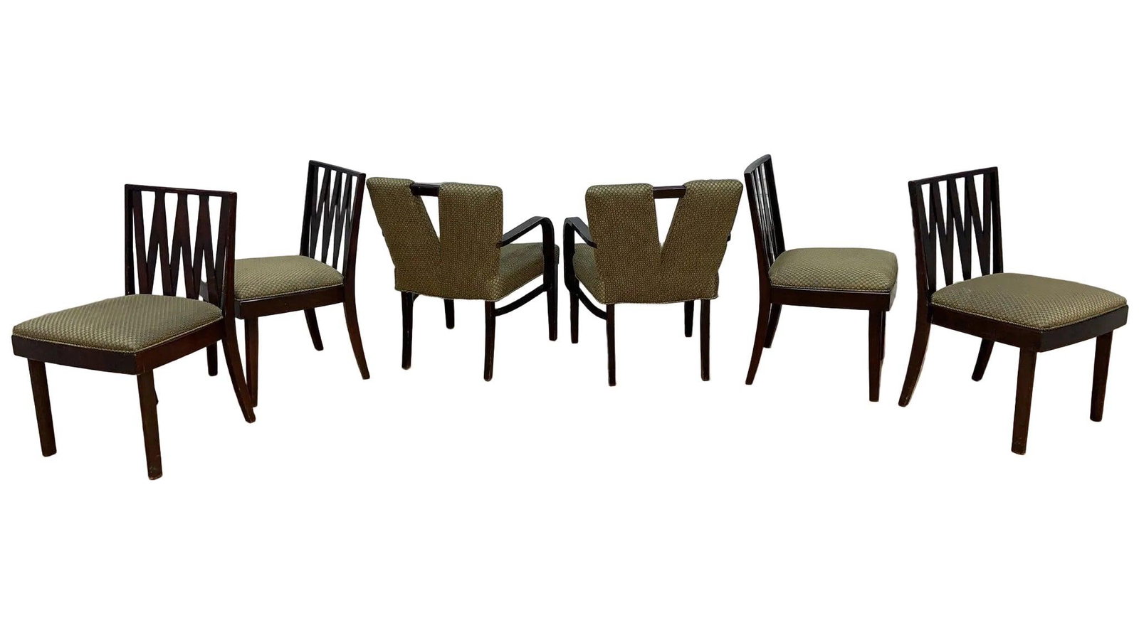 Art Deco Mahogany and Cork Dining Set by Johnson Furniture - 6