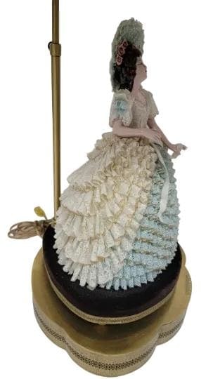 Antique Victorian Dresden Boudoir Lamps - Pair - 5