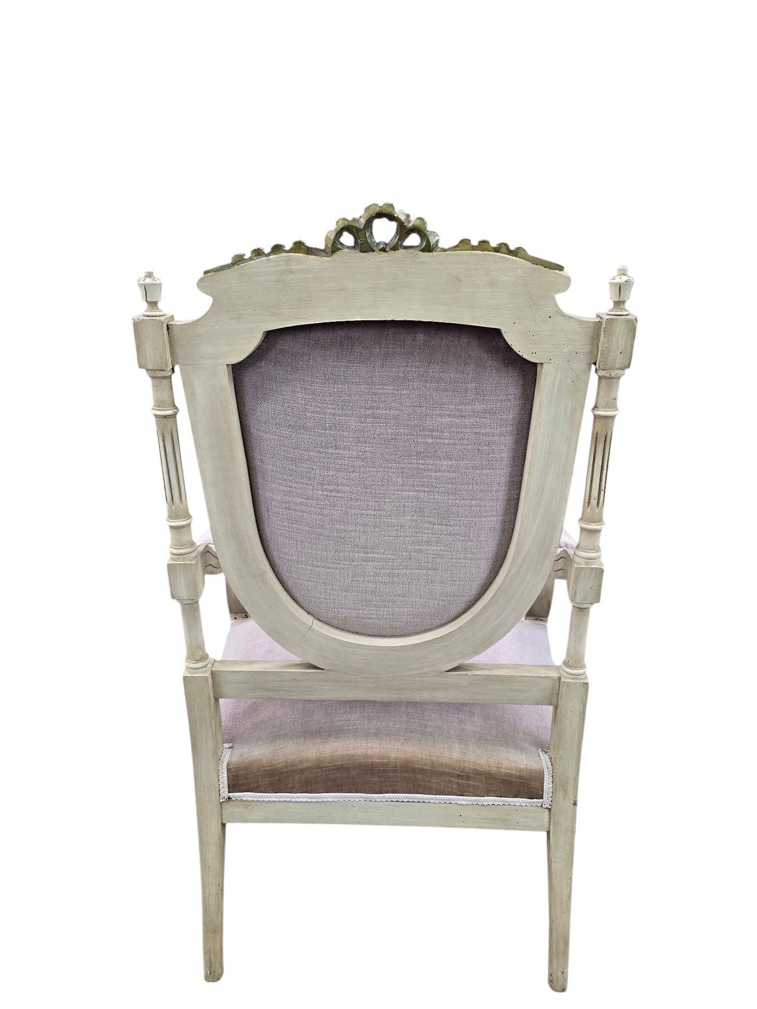 Antique Victorian Carved Ornate Chairs Newly Reupholstered - Pair - 5