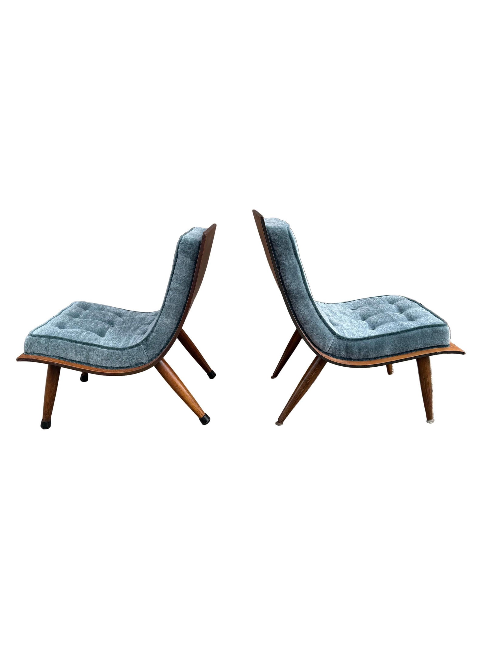 MCM Bentwood Scoop Chairs by Carter Brothers Newly Reupholstered - Set of 2 - 6