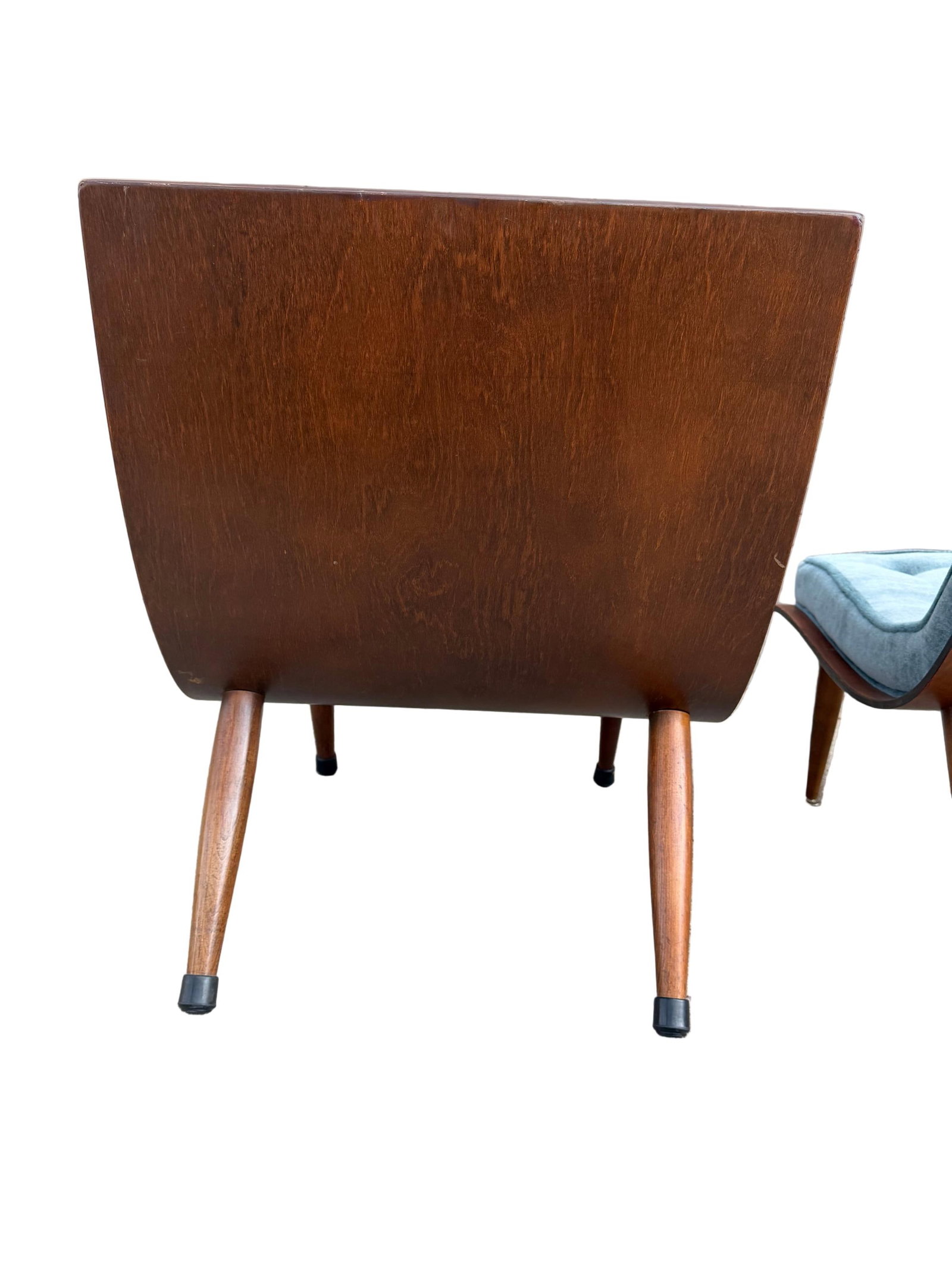 MCM Bentwood Scoop Chairs by Carter Brothers Newly Reupholstered - Set of 2 - 7