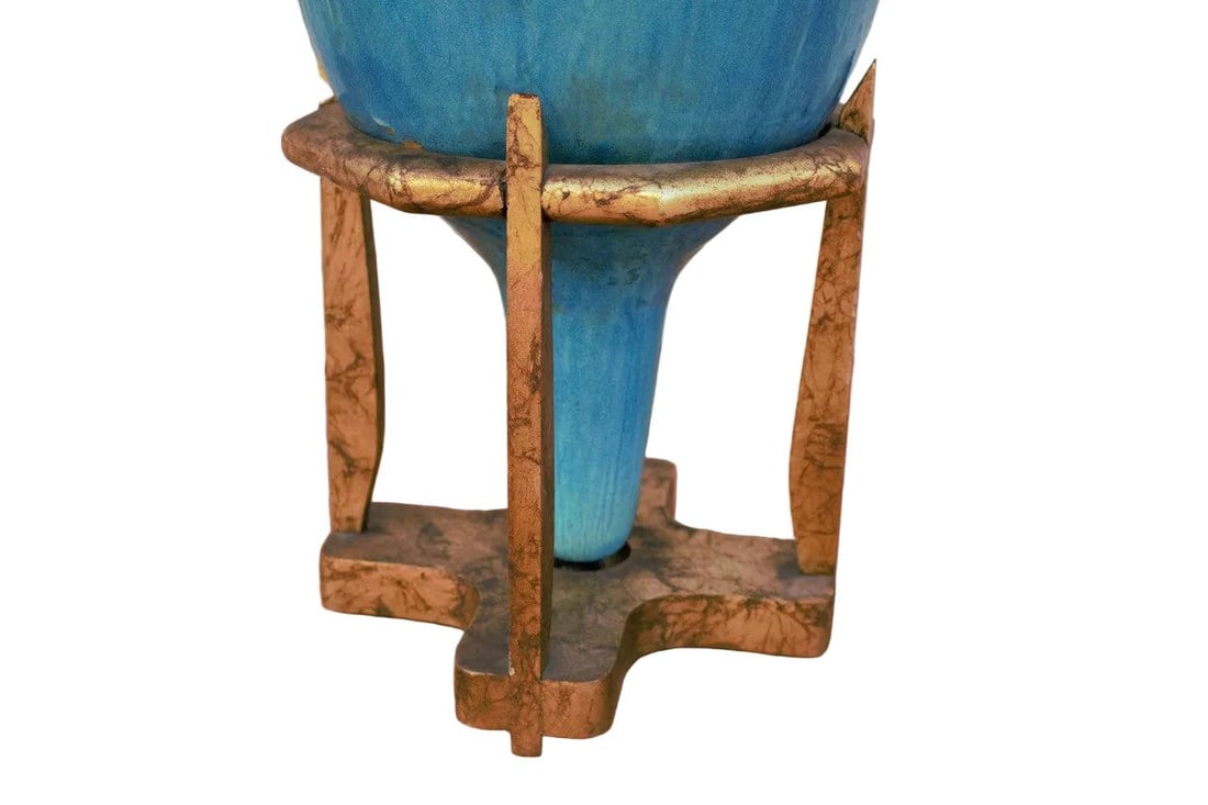 MCM Oversized Turquoise Table Lamp - 6