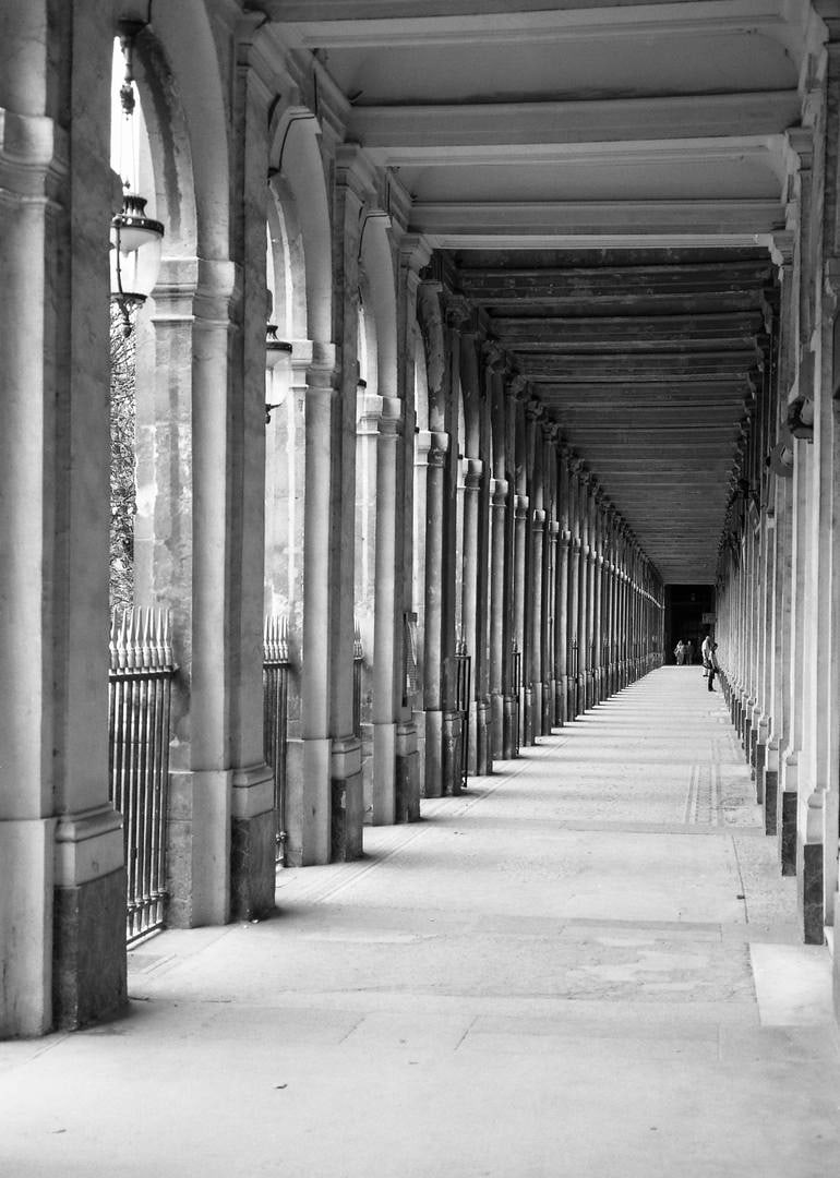 Arches, The Royal Palace, Paris, France - Silver Gelatin Photograph: Title: Arches, The Royal Palace, Paris, France - Silver Gelatin Photograph Dimension: 16 x 20 in Description:Arches, The Royal Palace, Paris, France - Silver Gelatin Photograph - Limited Edition of 10