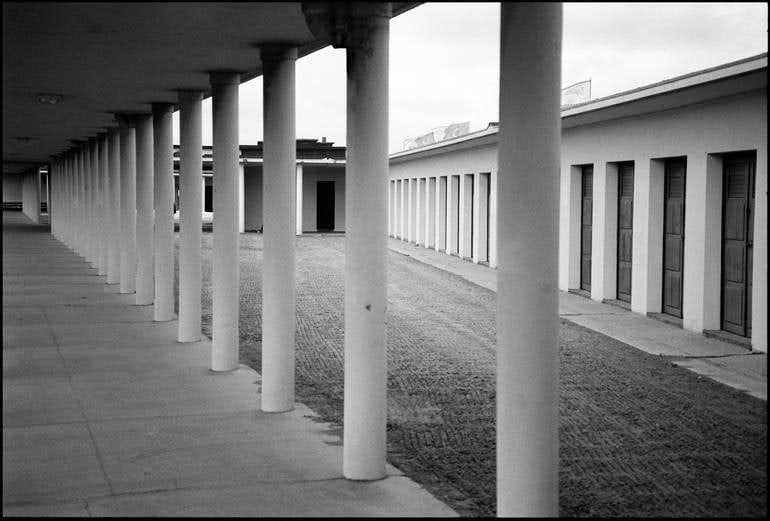 Columns, Deauville Beach, France - Silver Gelatin Photograph: Title: Columns, Deauville Beach, France - Silver Gelatin Photograph Dimension: 20 x 16 in Description:Columns, Deauville Beach, France - Silver Gelatin Photograph - Limited Edition of 10 Paul Cooklin 