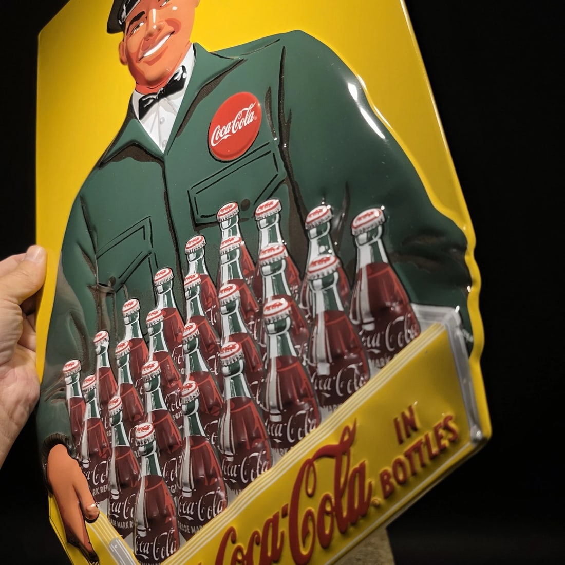 20" Coca-Cola Delivery Man Sign Embossed Coke Advertising - 10