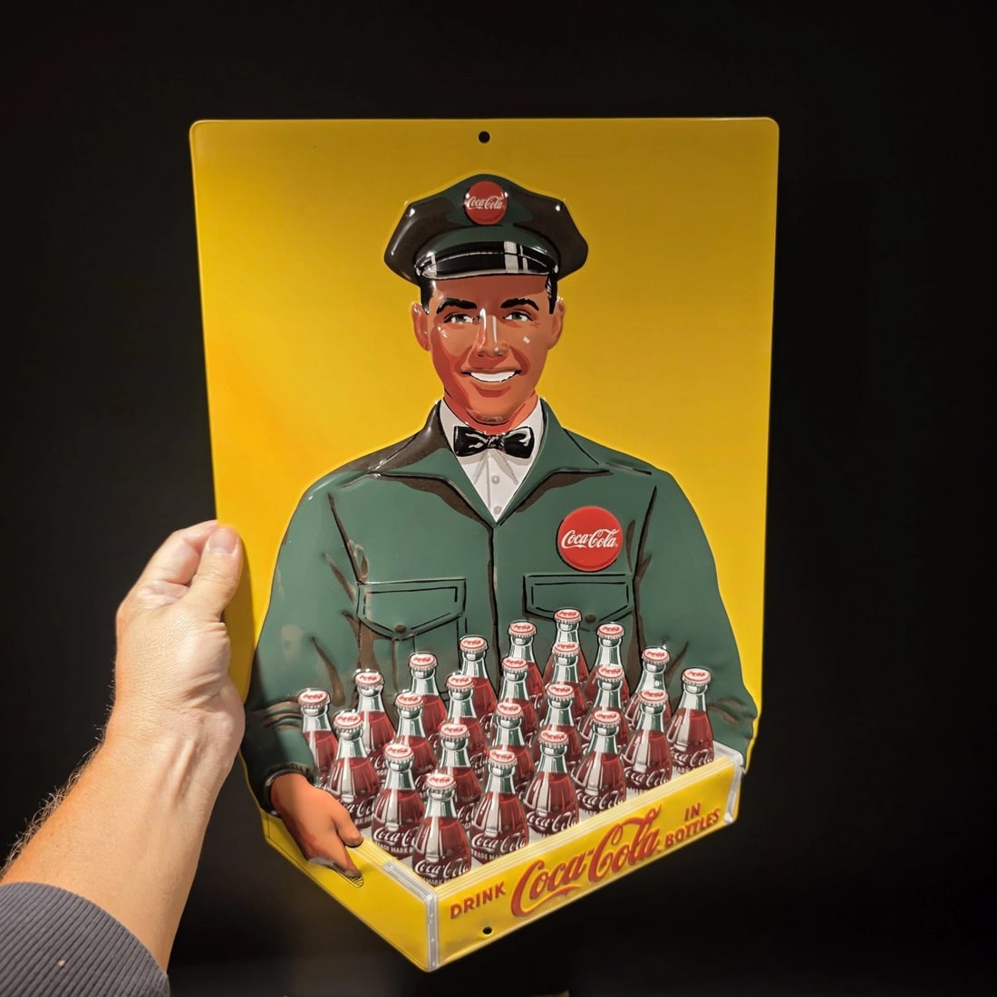 20" Coca-Cola Delivery Man Sign Embossed Coke Advertising - 11