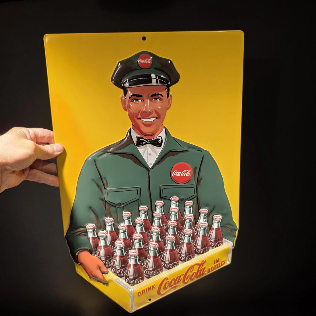 20" Coca-Cola Delivery Man Sign Embossed Coke Advertising - 12