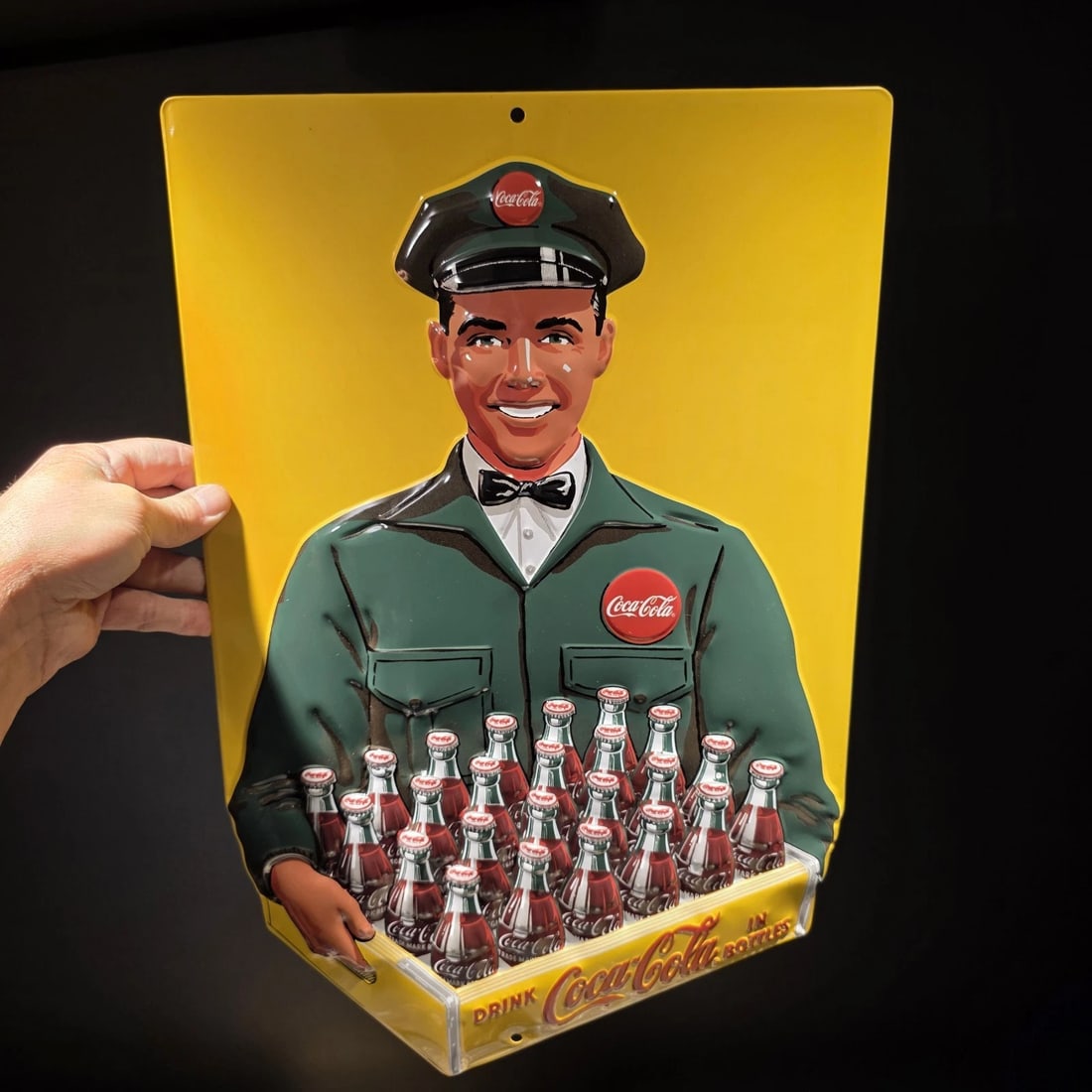 20" Coca-Cola Delivery Man Sign Embossed Coke Advertising - 13