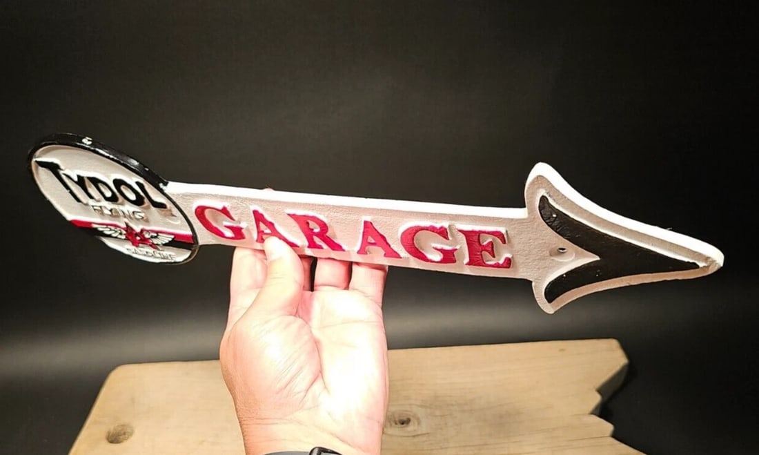 Cast Iron Tydol Flying Gas Oil Garage Sign Plaque - 5