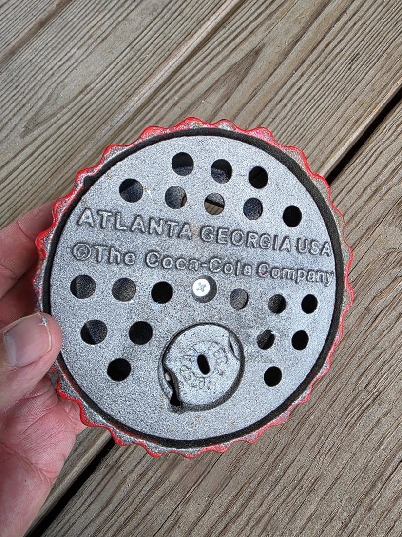 Cast Iron Coca Cola Bottle Cap Coin Bank Atlanta Ga. - 13
